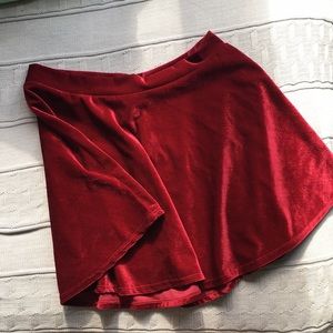 Red Velvet Mini Skirt